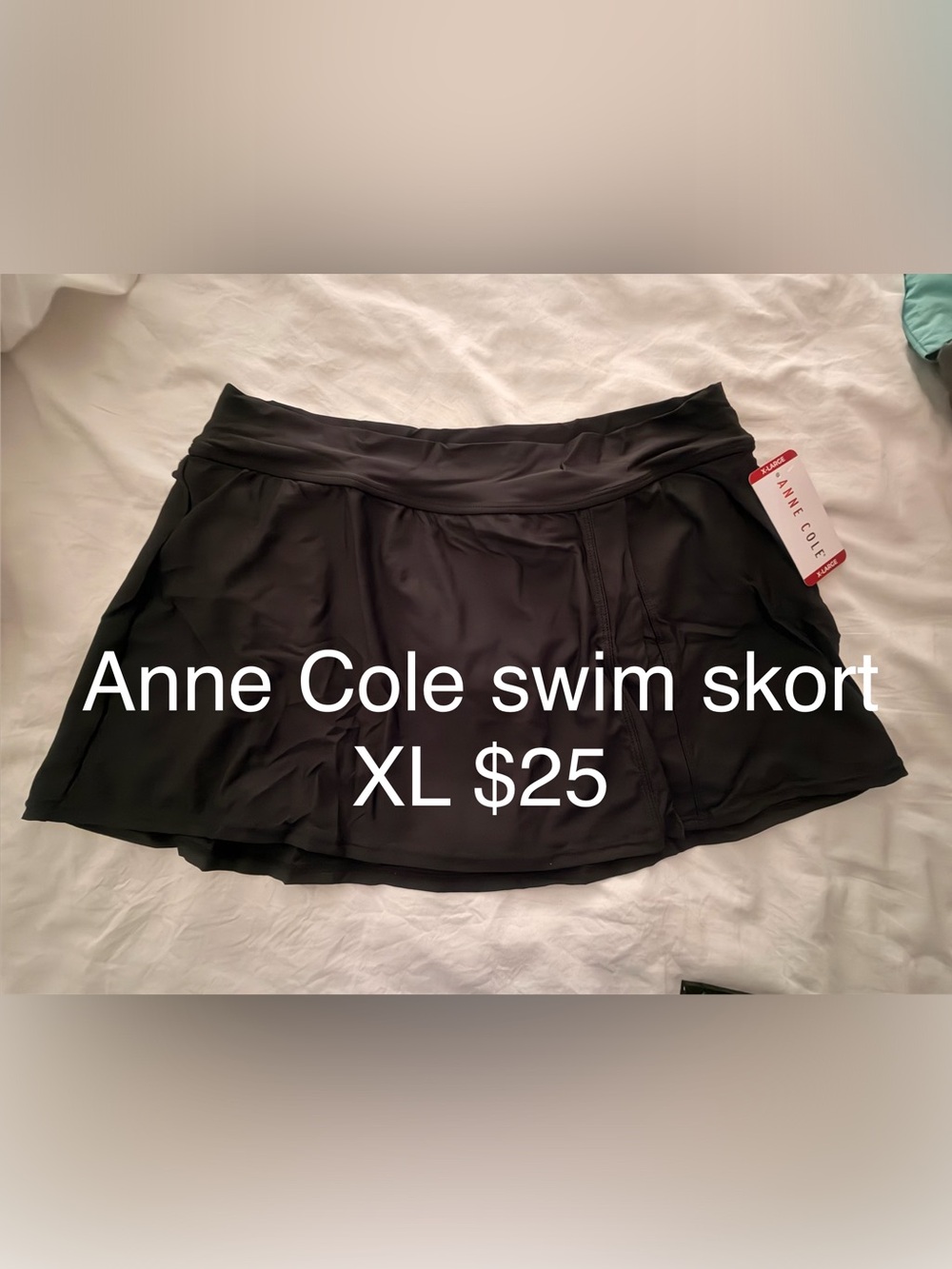 Anne Cole Black Swim Skort with Tag
